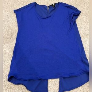 H&M Royal Blue Short Sleeve Crewneck Blouse size XS